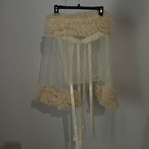 handmade beige off the shoulder top size medium